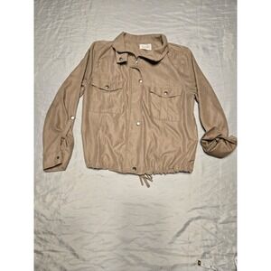 Korye Jacket Multipacks Khaki Tan Soft Suede Feel Womens Large Pockets Zip Snap